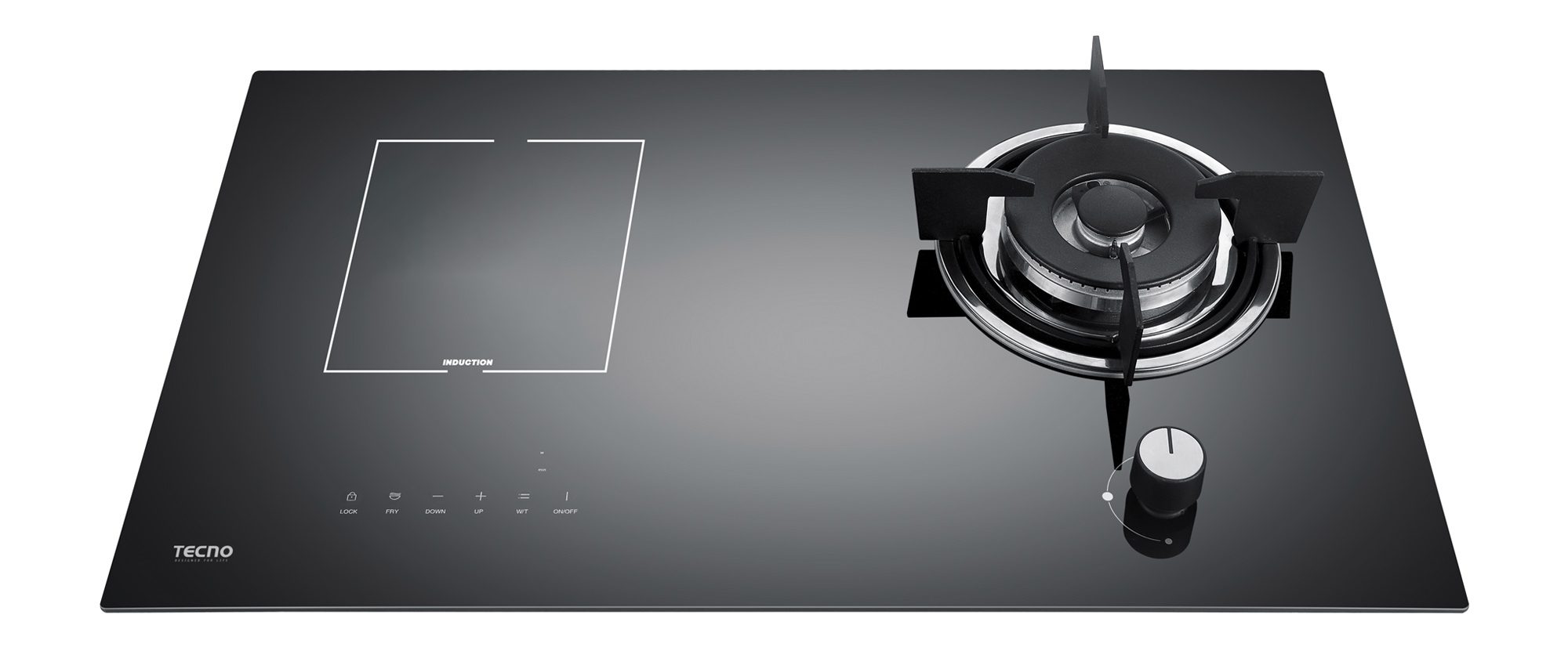 Tecno Gas-Induction Hybrid Glass Hob T788GI