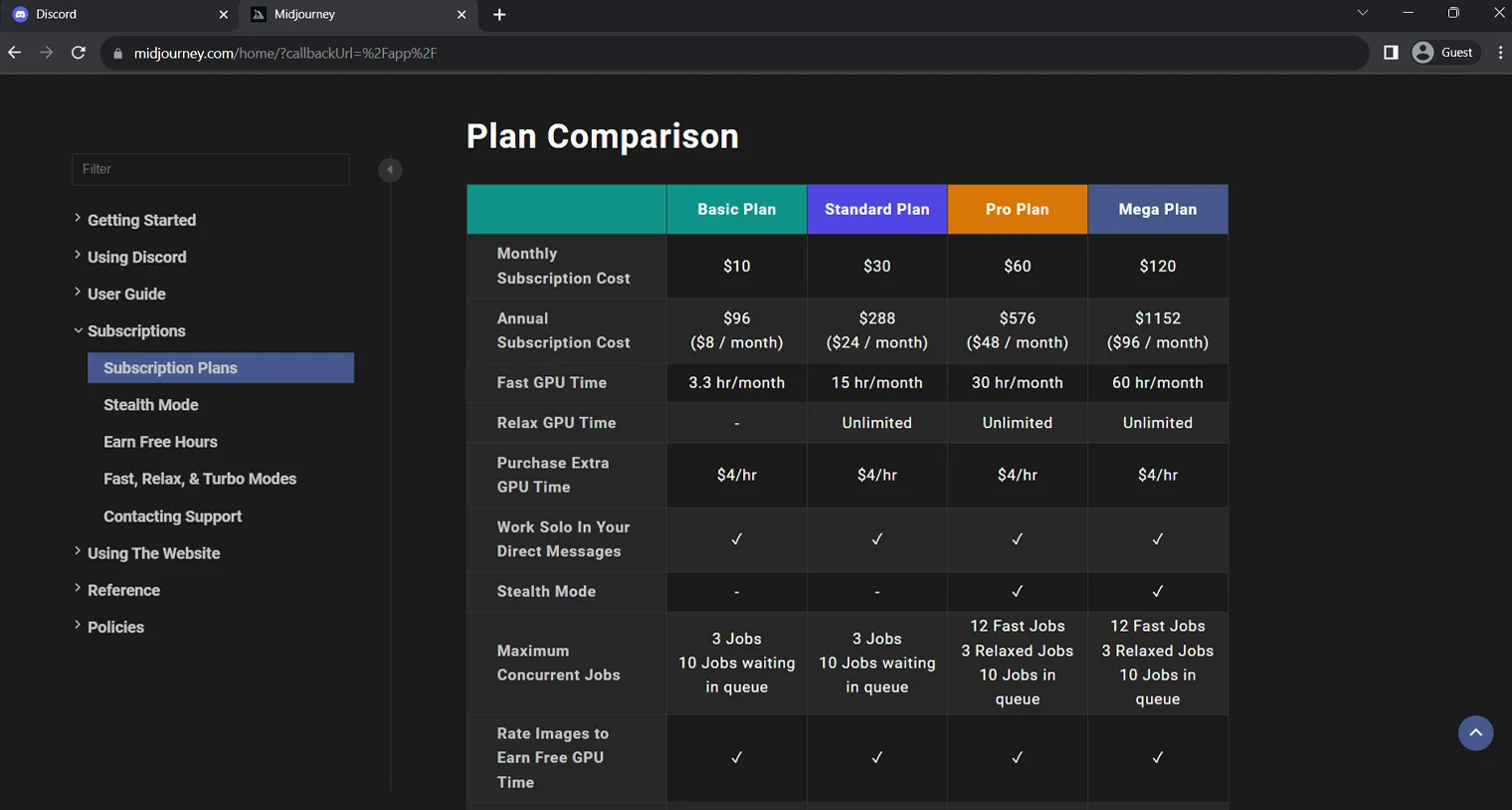 Step2_ Signing up for a Midjourney Subscription Step2_ Signing up for a Midjourney Subscription