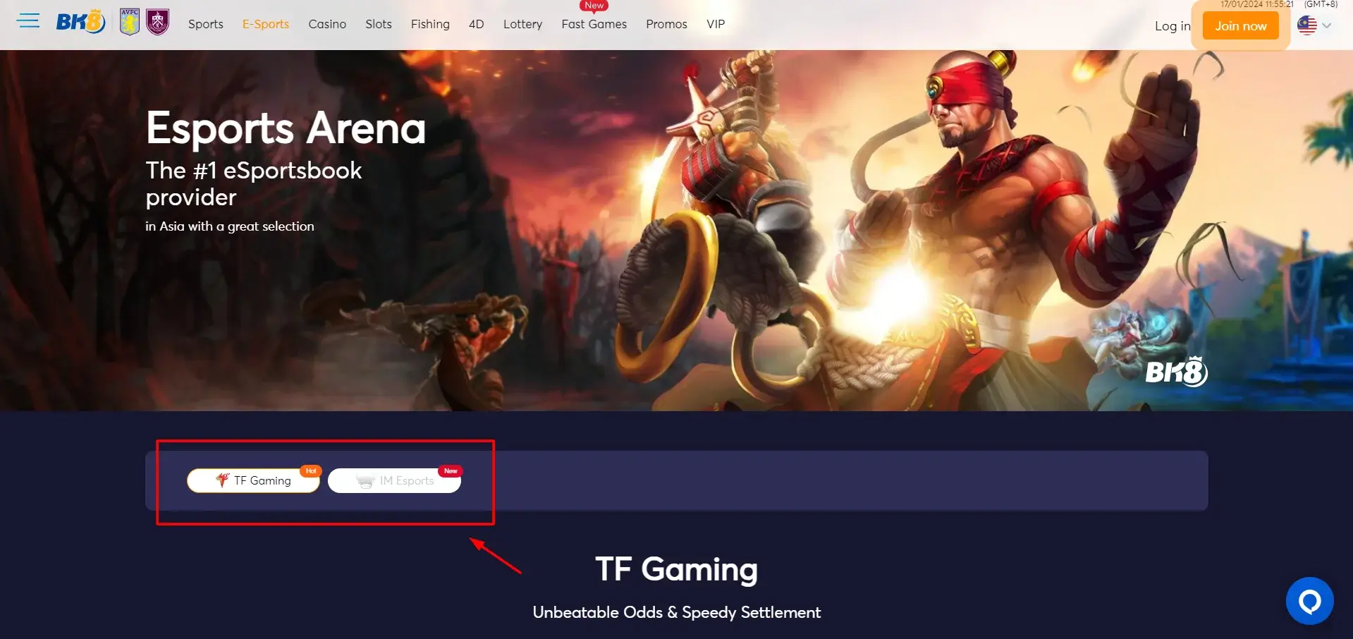 esports betting malaysia BK8