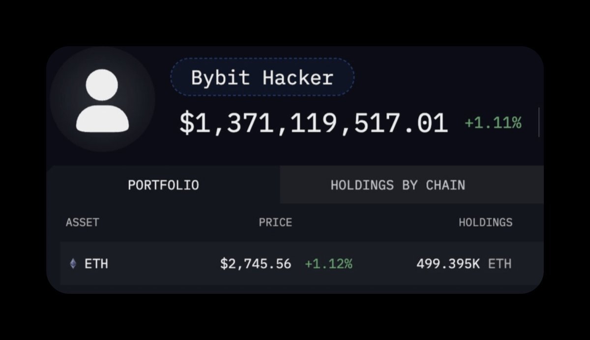 Profile of Stolen Coins on Bybit Profile of Stolen Coins on Bybit
