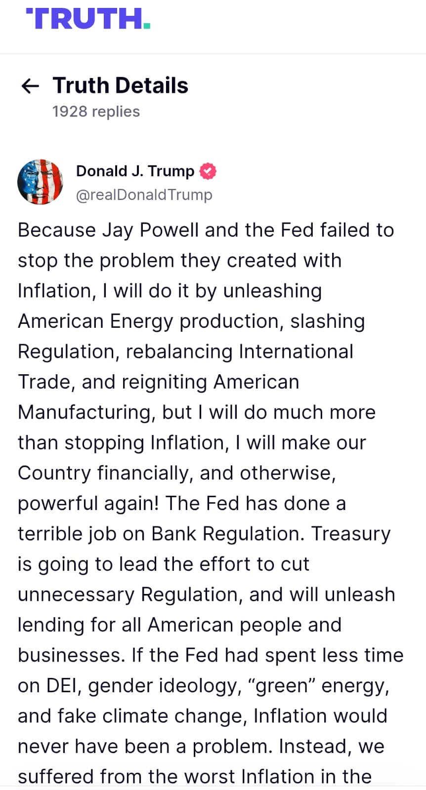 Trump statement Trump statement