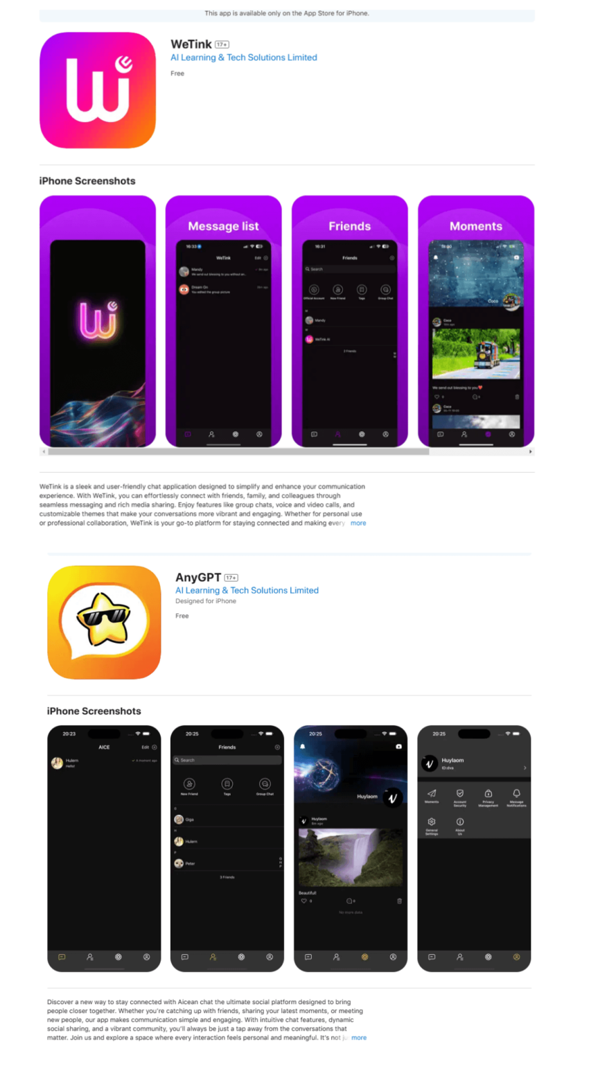 An example of a fake app containing SparkCat on the App Store.