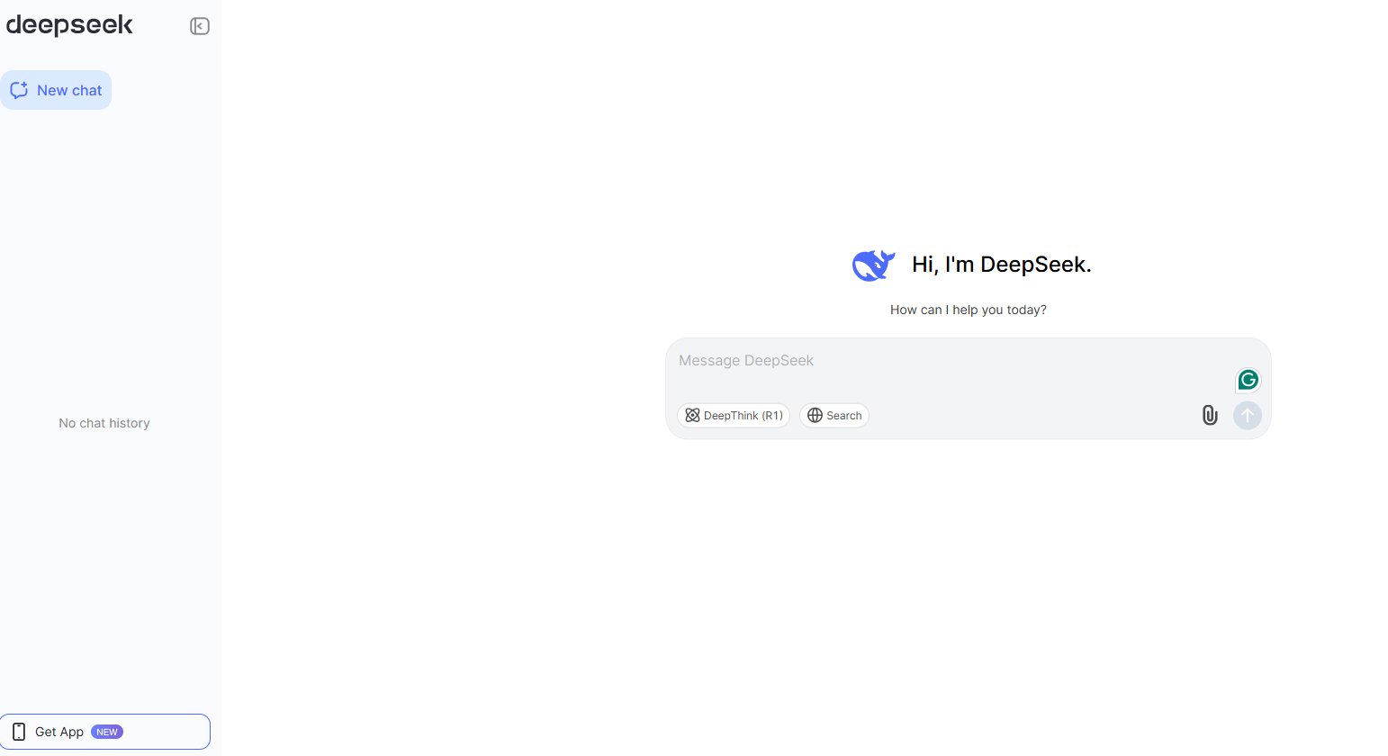 DeepSeek interface DeepSeek interface