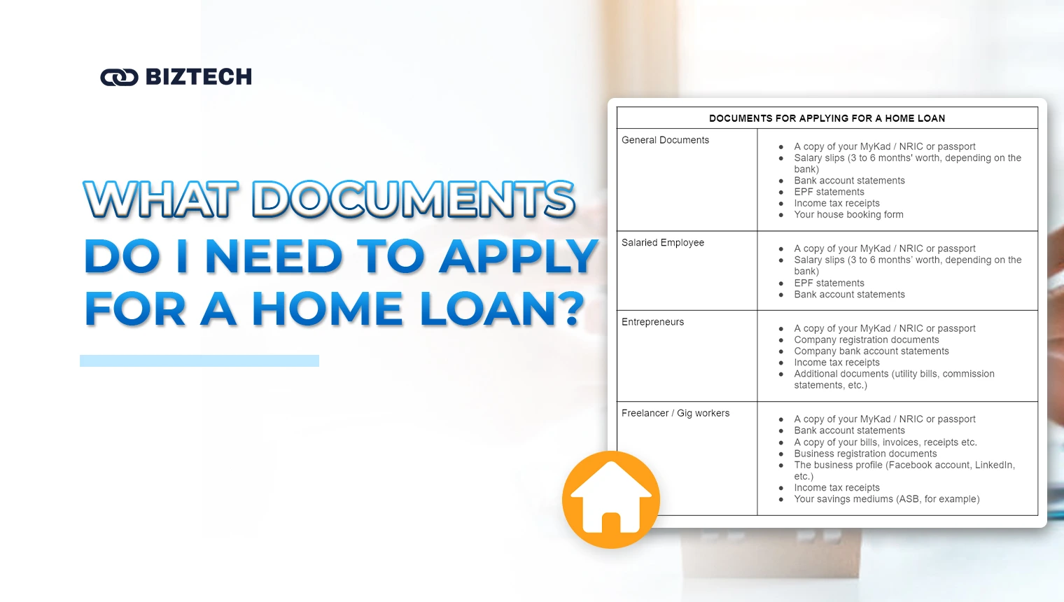 BizTech Community | Personal Finance | What documents do I need to apply for a home loan