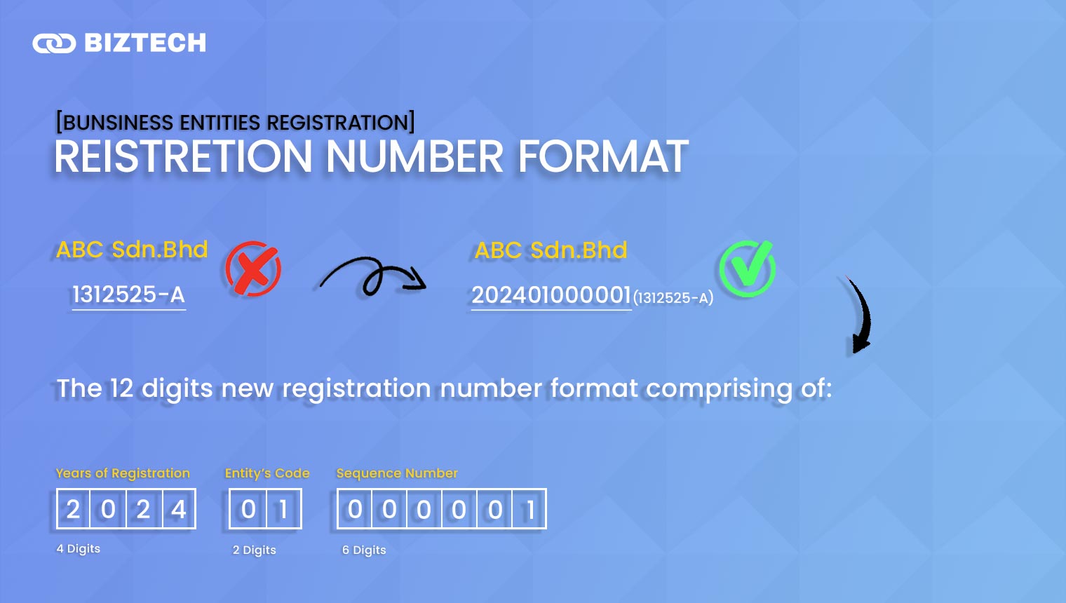 Business Entites Registration Number Format
