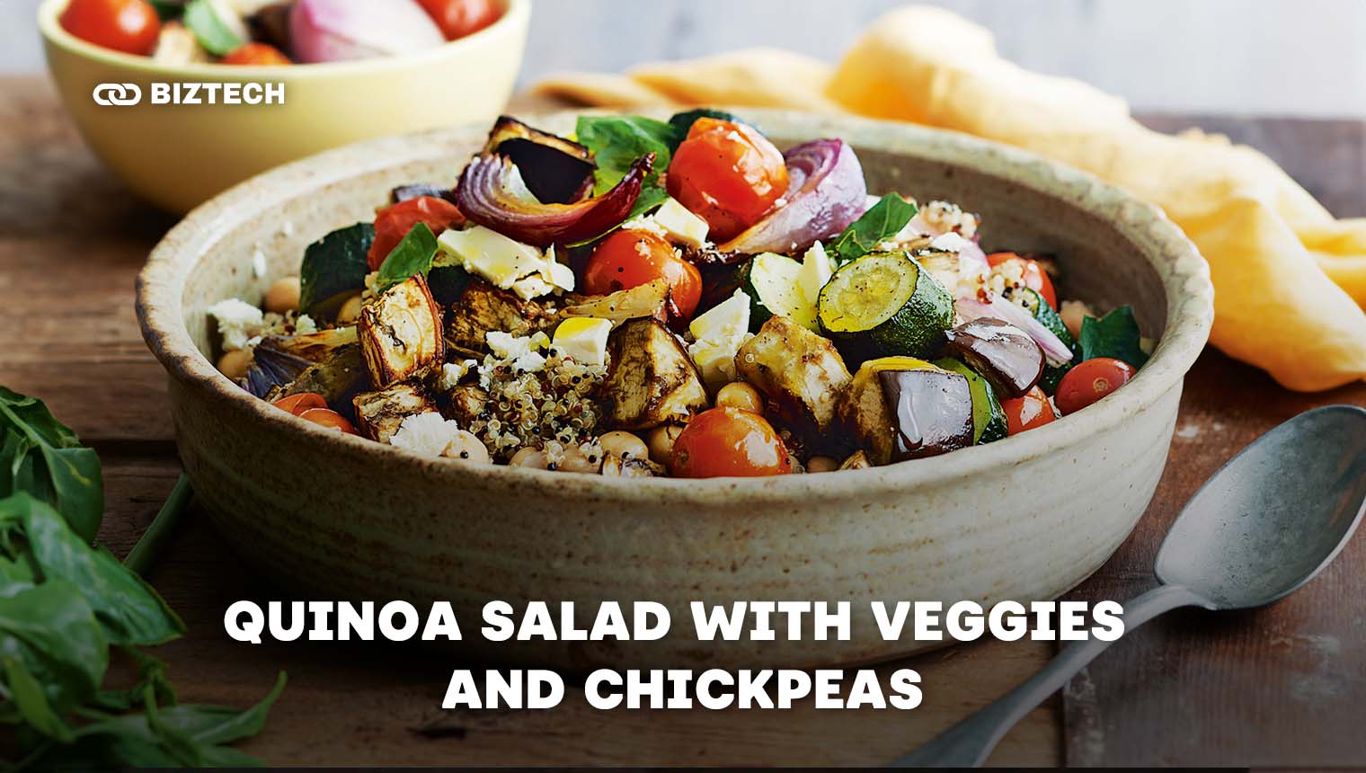 Quinoa salad with veggies and chickpeas