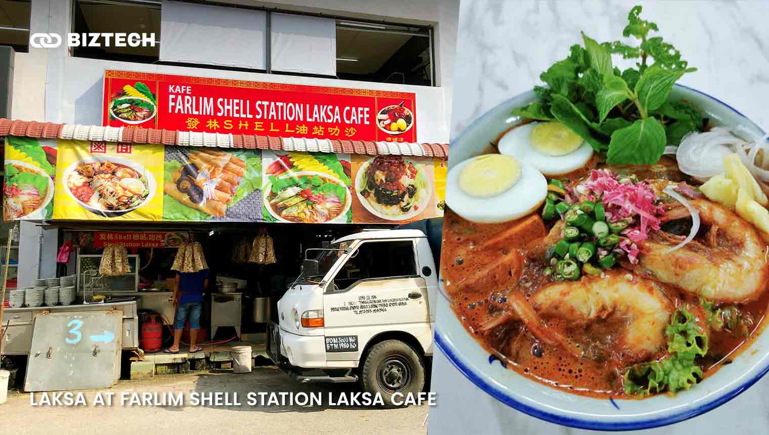 Laksa at Farlim Shell Station Laksa Cafe