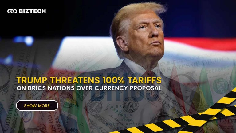 Trump Threatens 100% Tariffs on BRICS Nations Over Currency Proposal