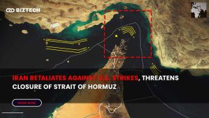 Iran Retaliates Against U.S. Strikes, Threatens Closure of Strait of Hormuz