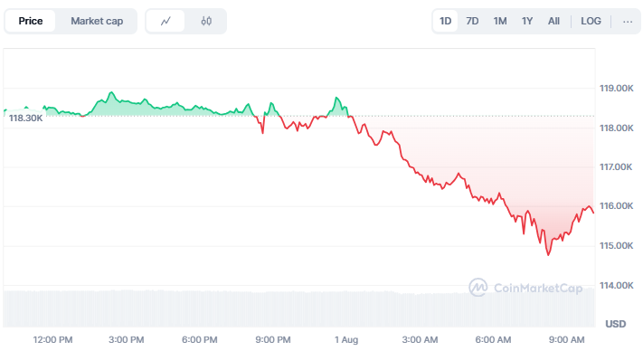 Bitcoin Dips to $115,000 as Whale Profit-Taking Triggers Market Correction
