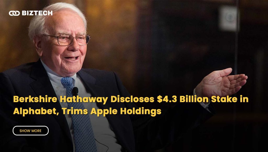 Berkshire Hathaway Discloses $4.3 Billion Stake in Alphabet, Trims Apple Holdings